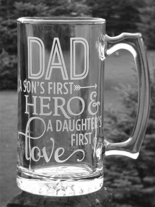 Dad Hero Large Beer Stein Gift Christmas Gift Birthday Son and Daughter Gift for Father's Day
