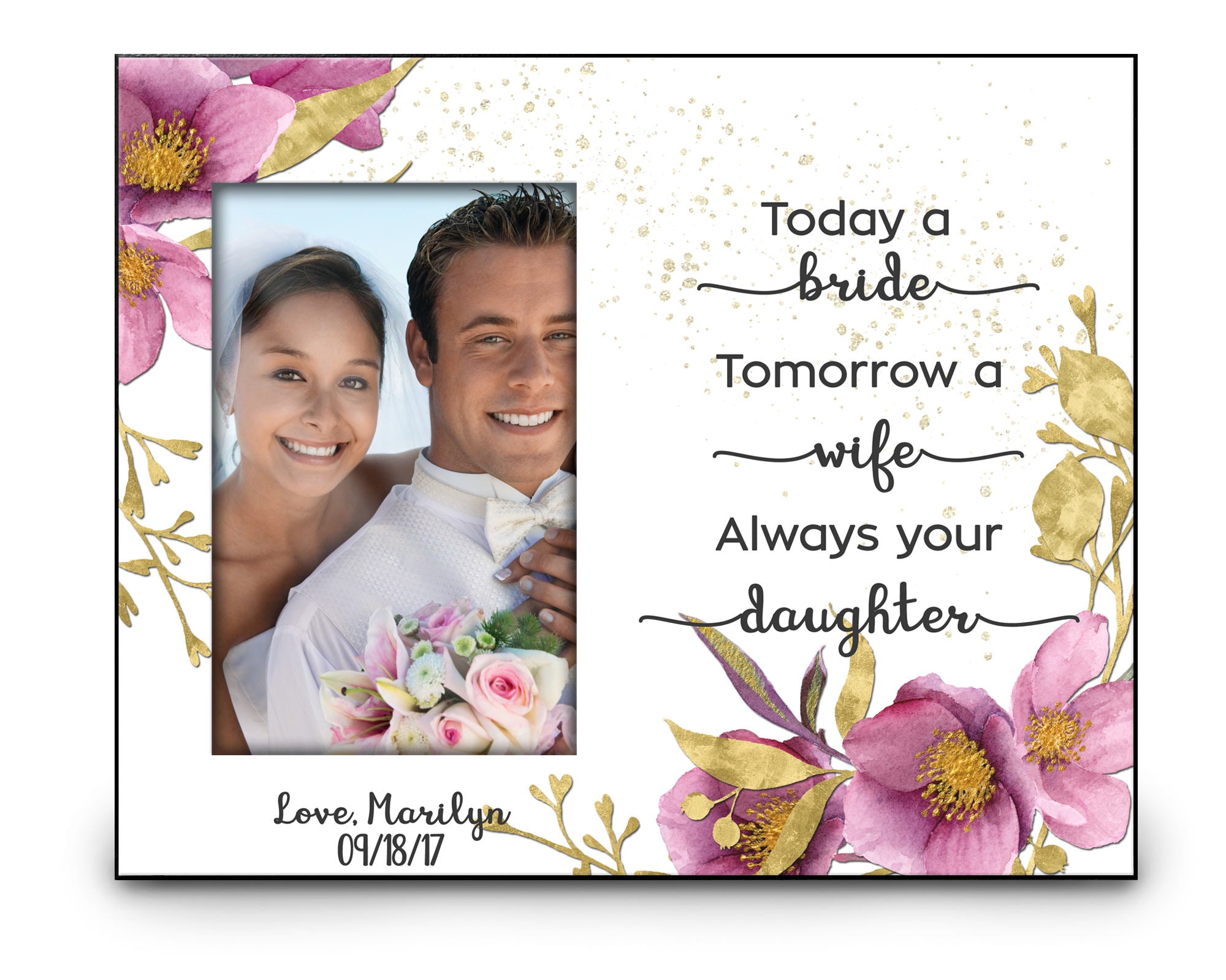 Personalized Thank You Wedding Gift from Daughter Today a Bride - Always your Daughter Photo Frame Coffee Mug Gift Set