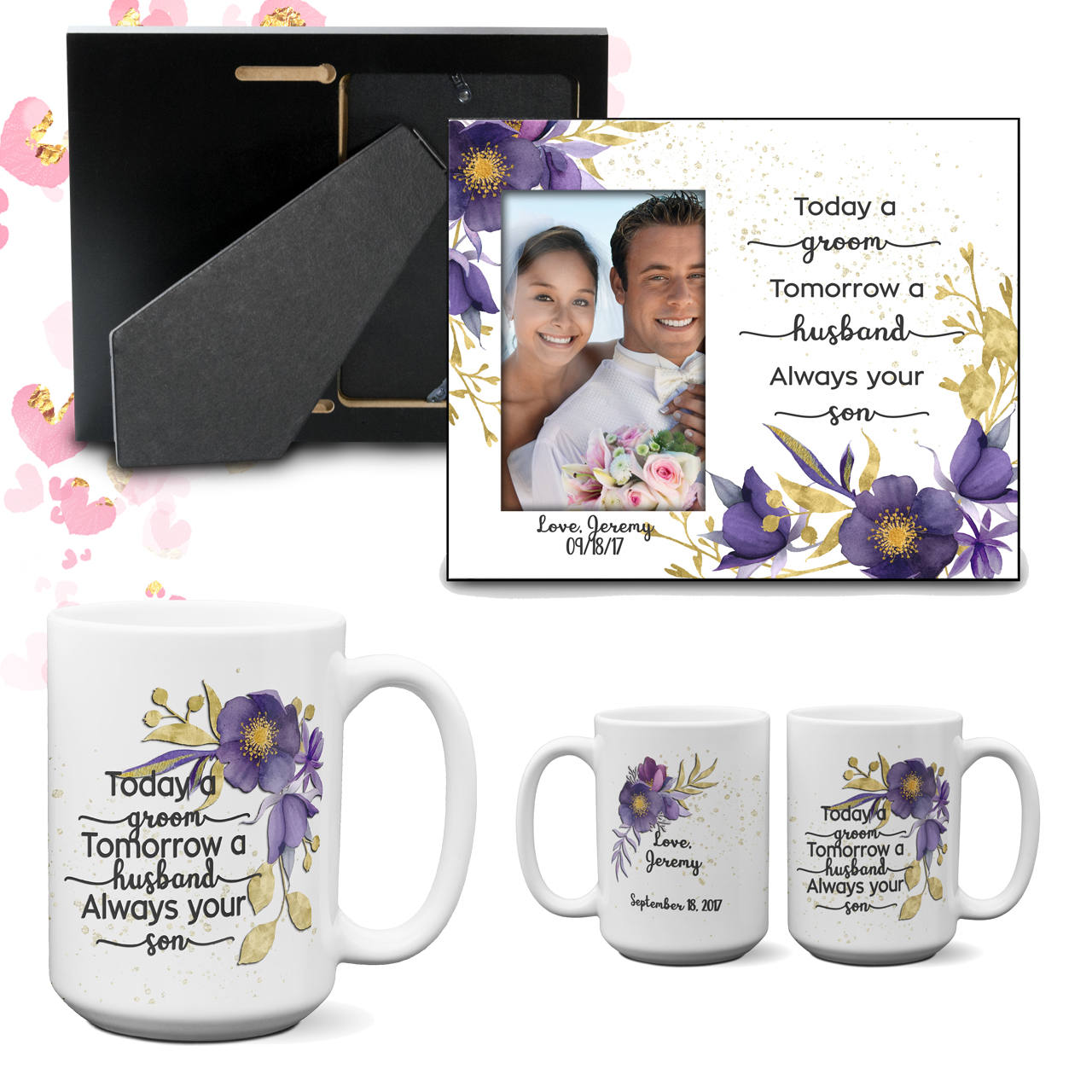 Parent Thank You Wedding Gift Today a Groom - Always your Son Frame Coffee Mug Gift From Son
