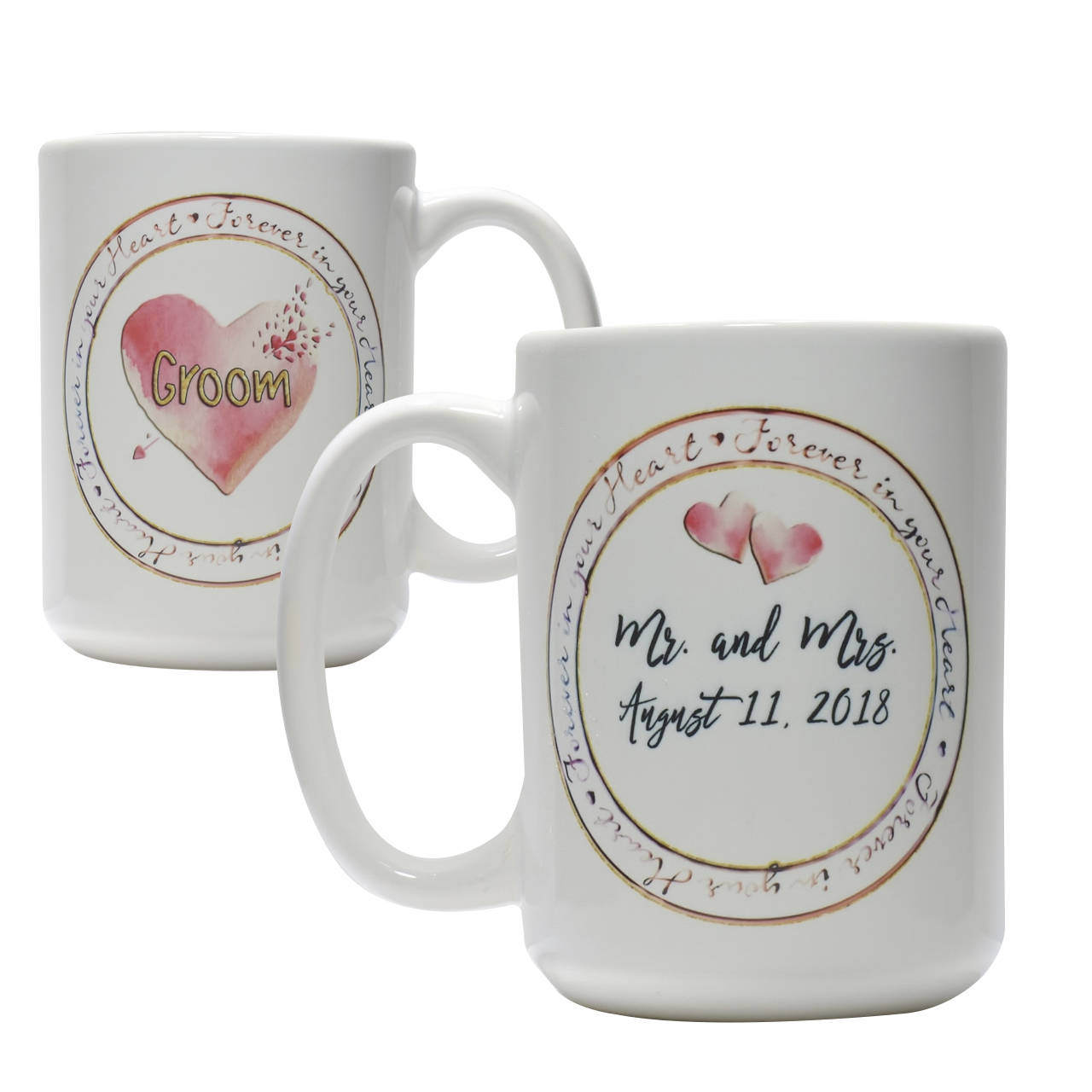 Personalized Bride Groom mug set bridal shower coffee mug gift set wedding coffee cups
