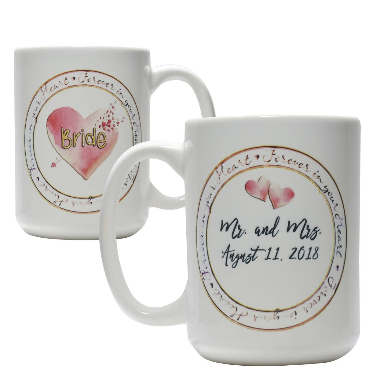 Personalized Bride Groom mug set bridal shower coffee mug gift set wedding coffee cups