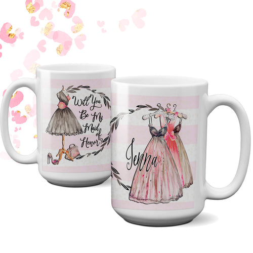 Personalized Will You be My Maid of Honor coffee mug | Retro Style Maid of Honor | Maid of Honor Proposal | Be my Maid of Honor Coffee Cup