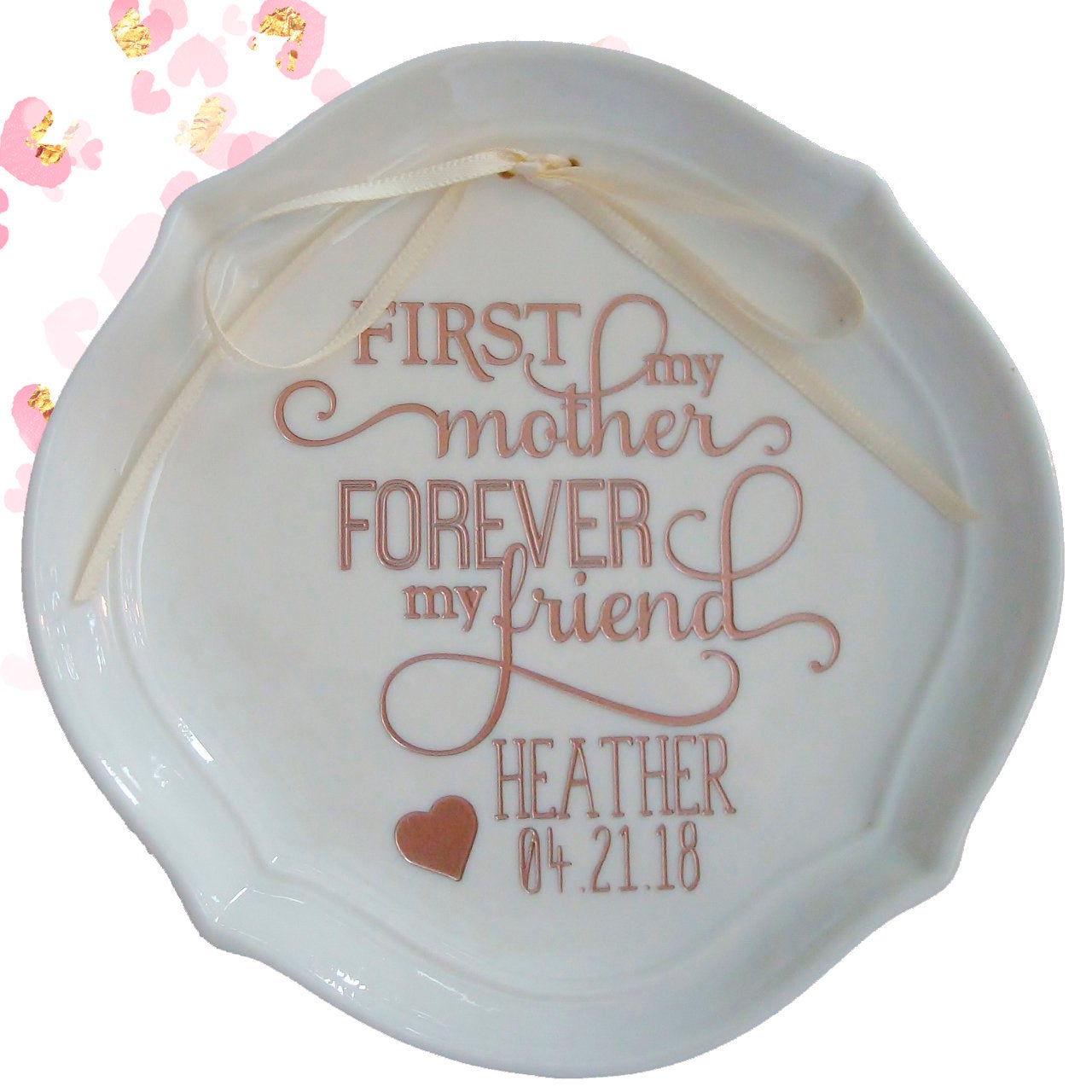 Personalized Mother's Ring Dish, Mother of the Bride Gift, Mother's Day Gift, Gift for Mom, Gift for Her, Gold or Rose Gold