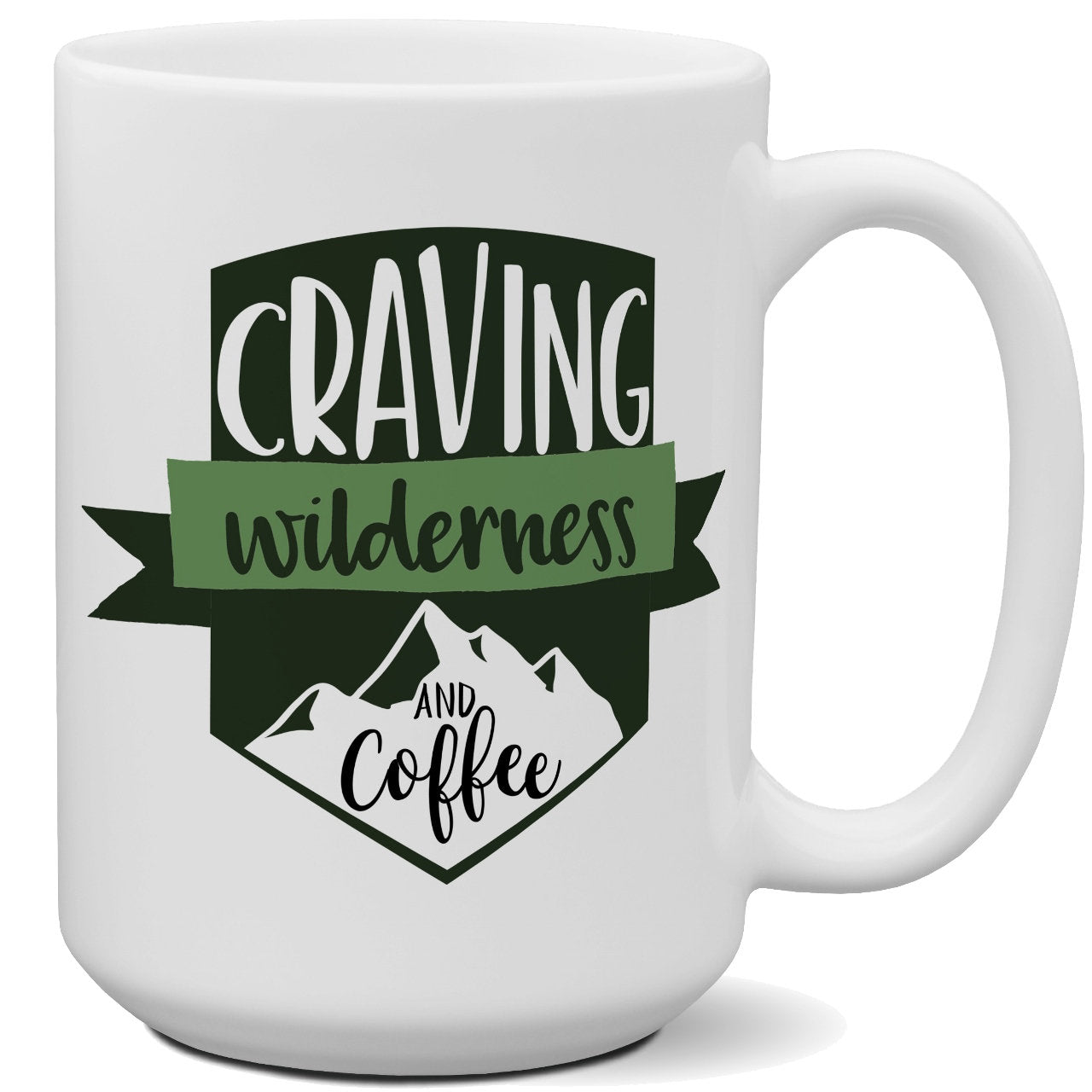Craving Wilderness 15 oz coffee mug Camper Gift Nature Happy Camper Outdoor Theme Gift for Him