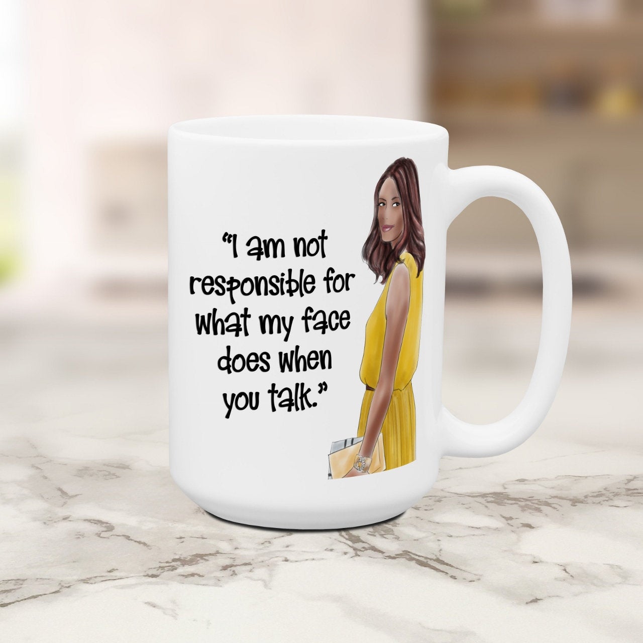 Not Responsible for What My Face Does Funny Coffee Cup Mug Coworker Work Friend Gift for Her