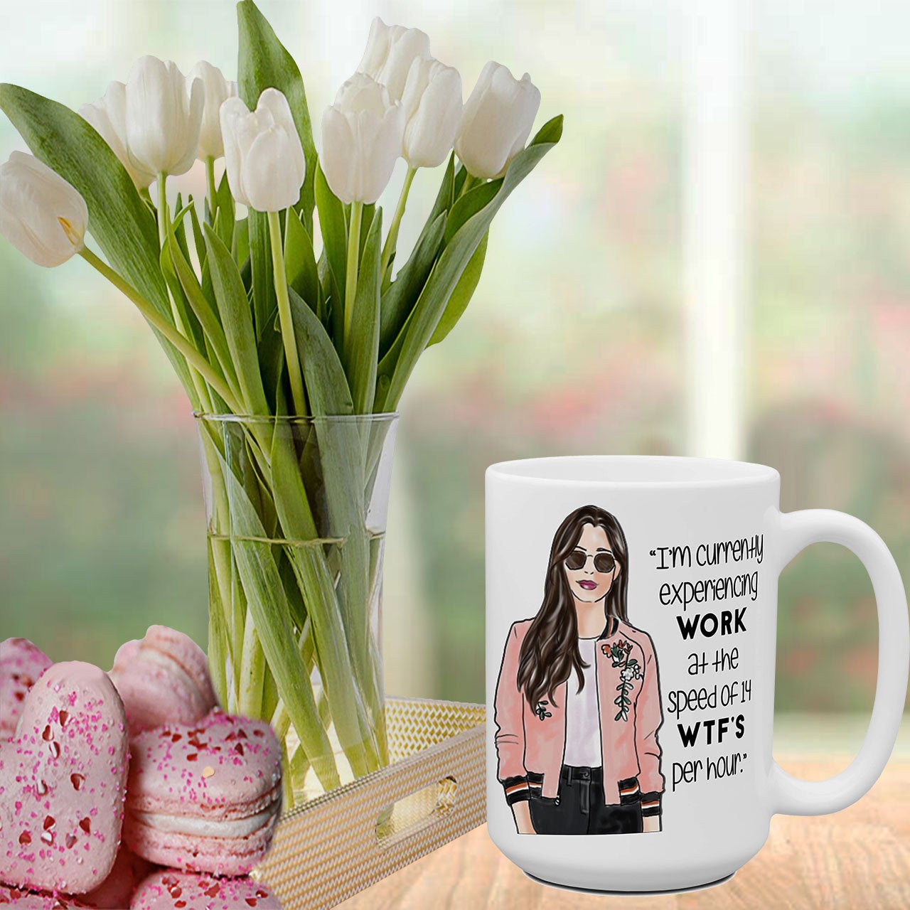 Experiencing Work at 14 WTF's per hour Coffee Mug Office Theme Cup Funny Coworker Gift Ideas Gift for Her