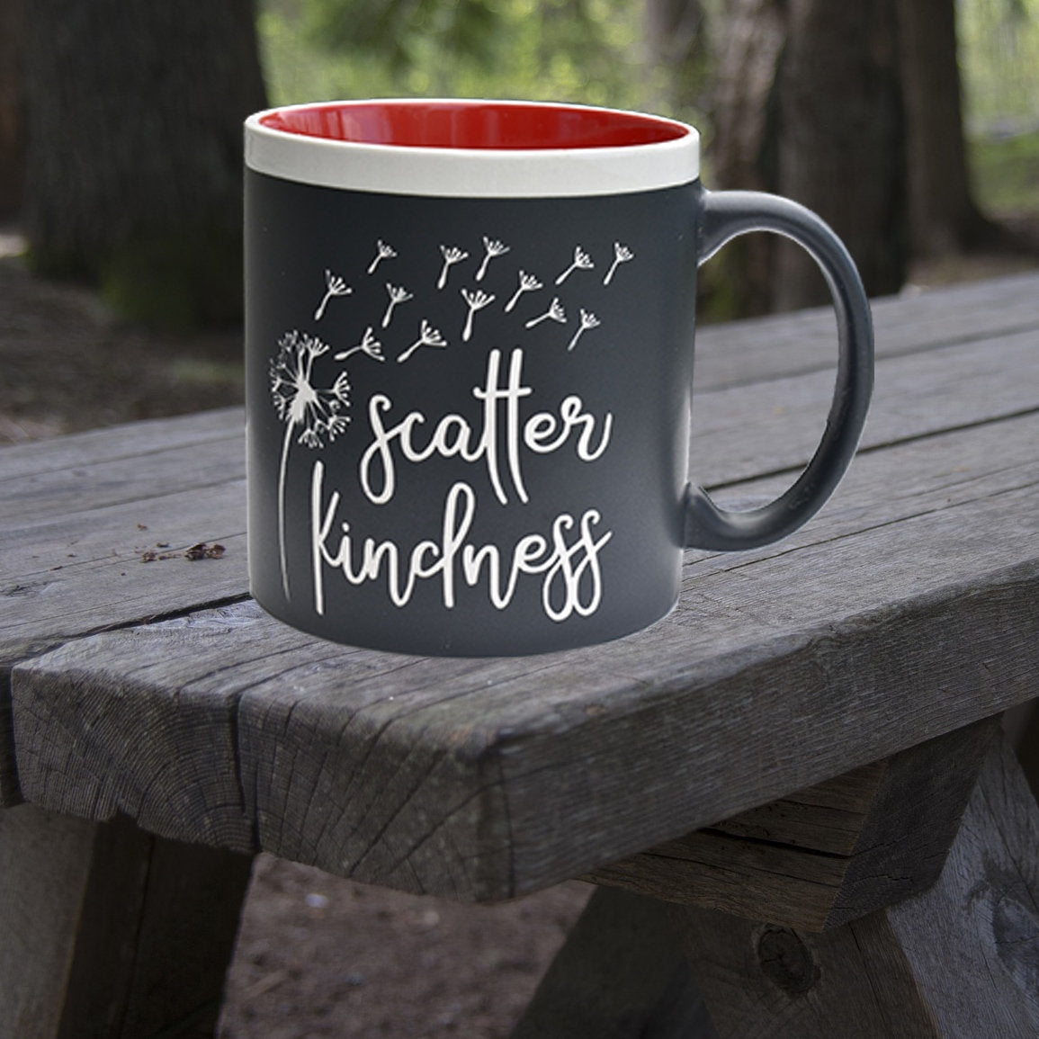 Scatter Kindness 22 oz Coffee Mug Jumbo Message Mug Gift for Her Dandelions Theme