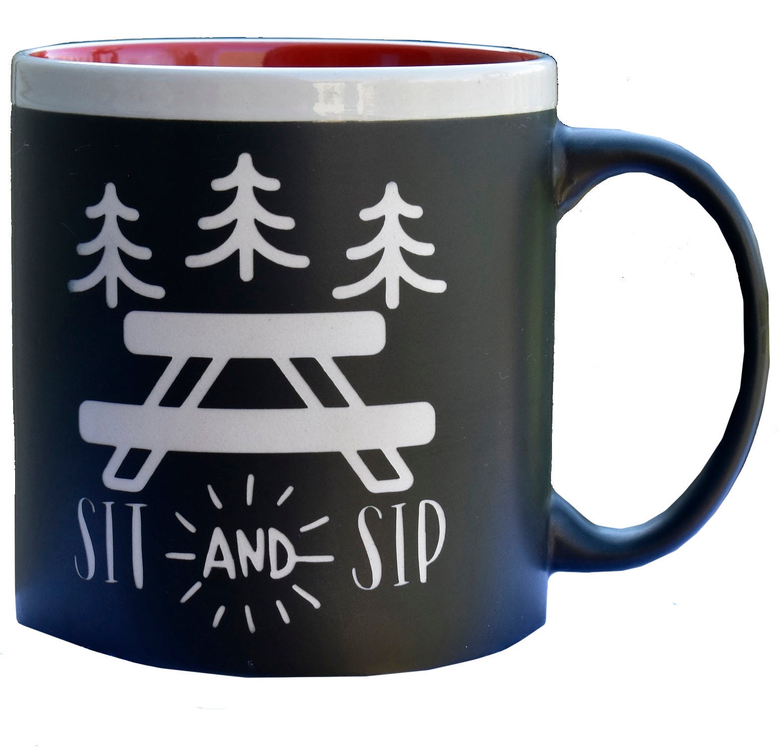 Jumbo Chalkboard Sit and Sip Camping Coffee Mug | Camping Coffee Mug | Outdoor Lover Gift | Camp Coffee Cup | Camper Gift | Camping Gift
