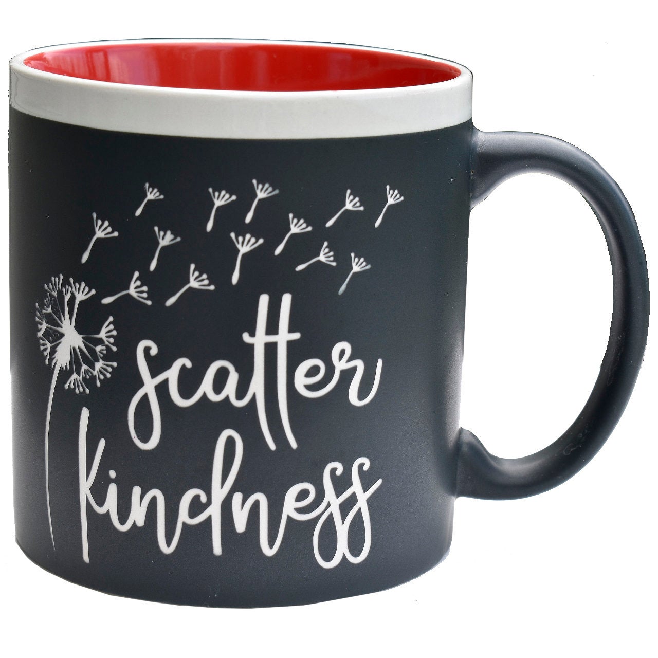 Scatter Kindness 22 oz Coffee Mug Jumbo Message Mug Gift for Her Dandelions Theme
