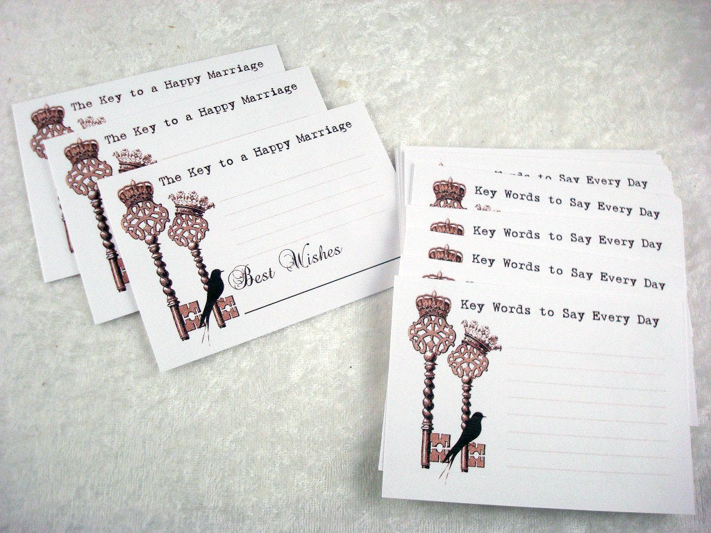 Wedding Advice Cards Set of 36 cards Steam Punk Crown and Bird