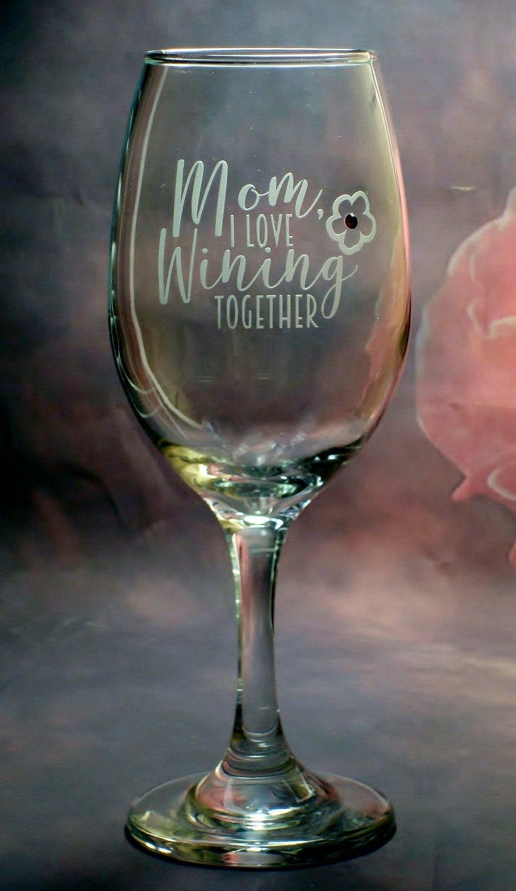 Happy Birthday Mother's Day Wine Glass Mom Mother Gift
