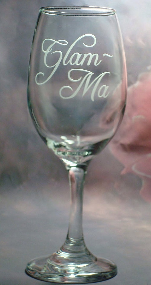 Glam Ma Glamma New Grandparents Reveal Wine Glass Grandmother Grandma Gift for Her