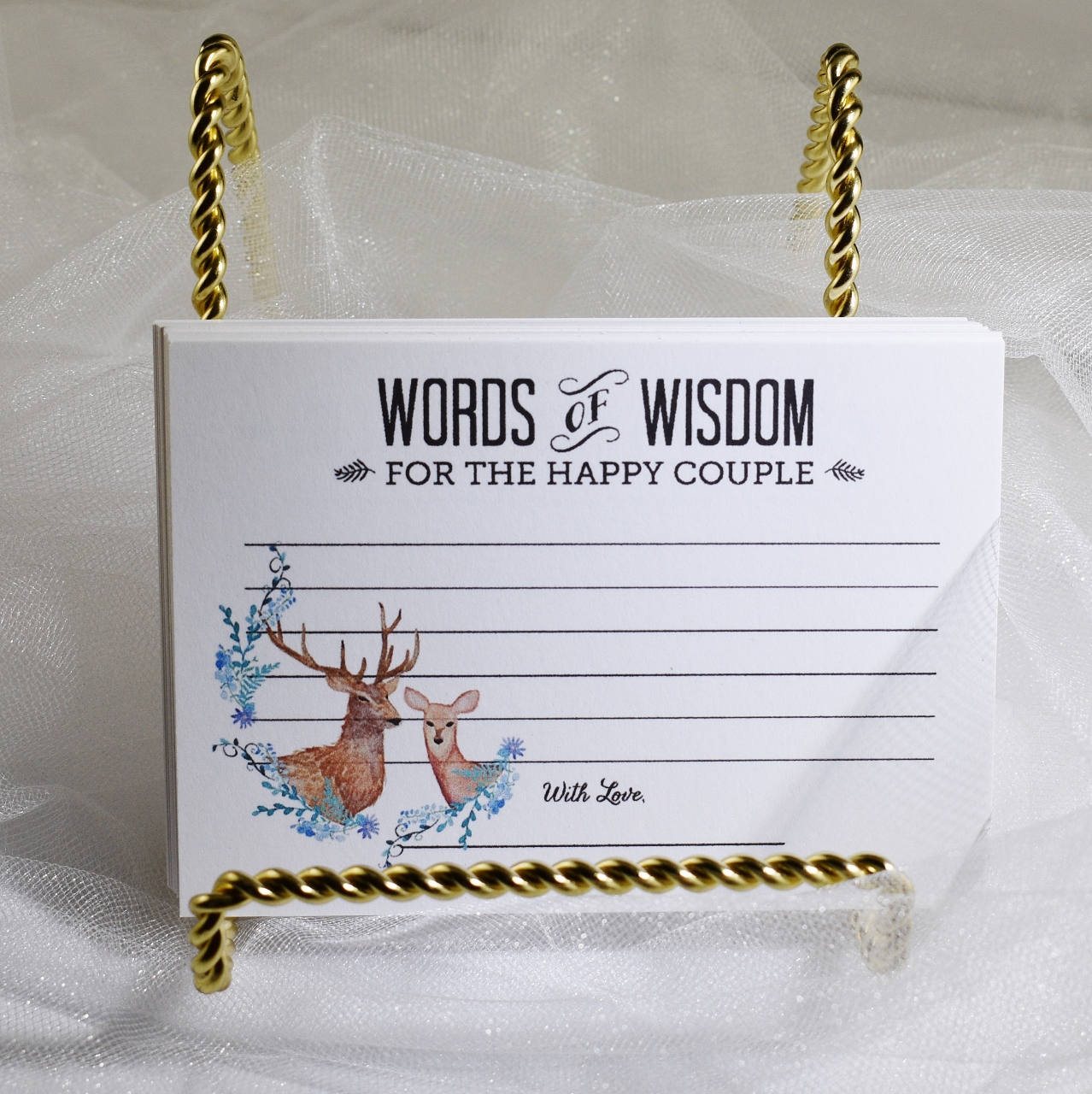 Rustic Country Deer Wedding Advice Cards Gift for Wedding Couple