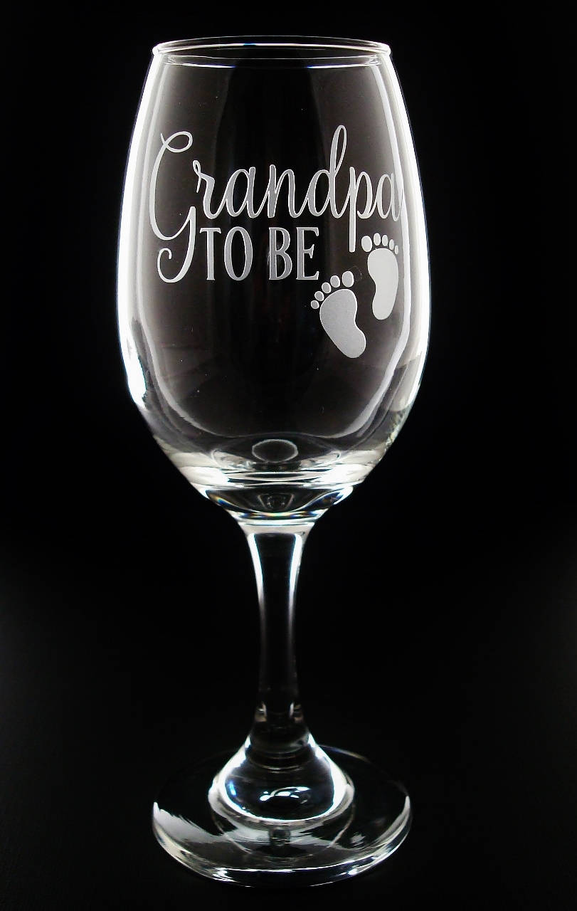 Grandparent Gifts Grandma Grandpa To Be Pregnancy Reveal Baby Footprint Wine Glass Set