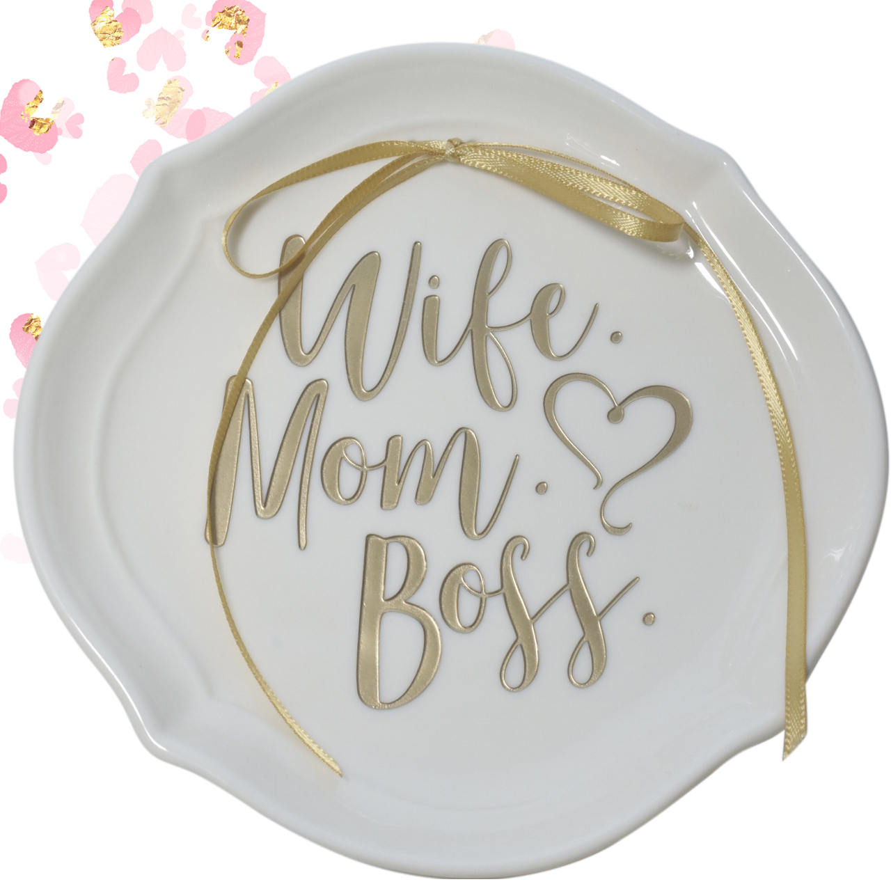 Gold or Rose Gold Wife Mom Boss Ring Dish Mothers Day Birthday Gift for Her Unique Christmas gift for Mom,