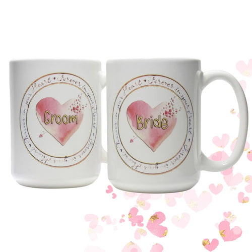 Personalized Bride Groom mug set bridal shower coffee mug gift set wedding coffee cups