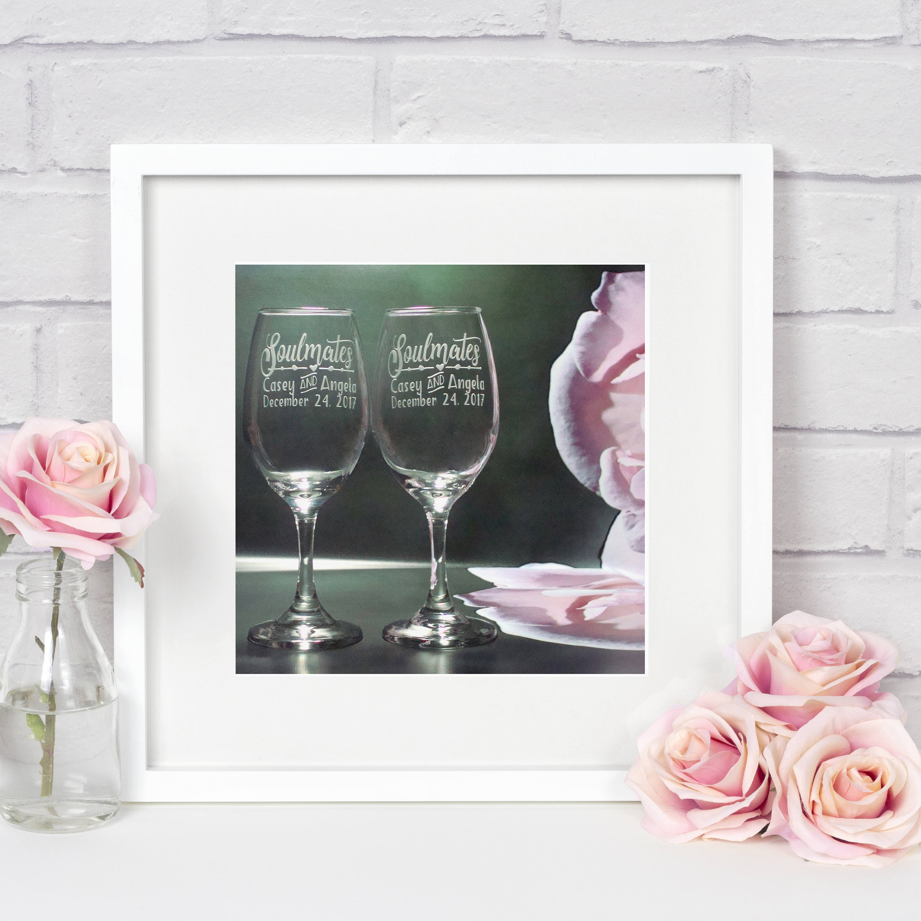 Soulmates Wine Glass Gift Personalized Glasses | True Soulmates| Etched Soulmates Wedding Glasses | Valentines Gift | Unique Wedding Gift