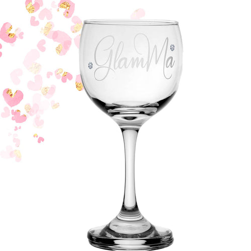 GlamMa Glamma Grandmother Grandma 10 oz Wine Glass with Crystals Gift for Her