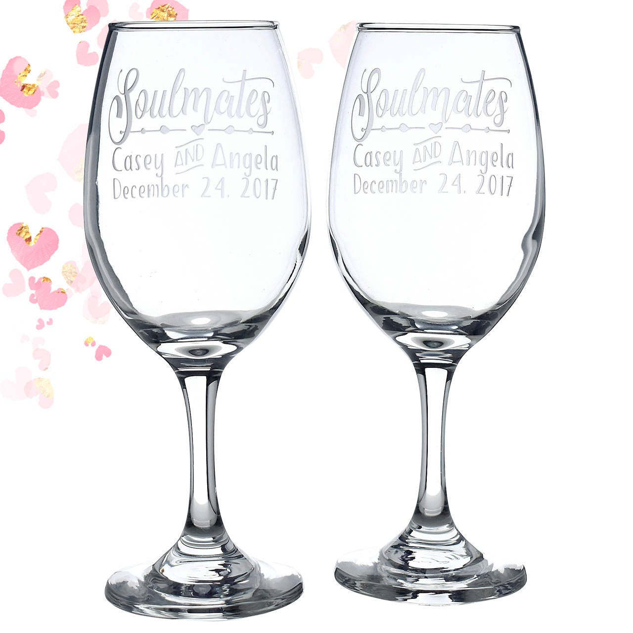 Soulmates Wine Glass Gift Personalized Glasses | True Soulmates| Etched Soulmates Wedding Glasses | Valentines Gift | Unique Wedding Gift