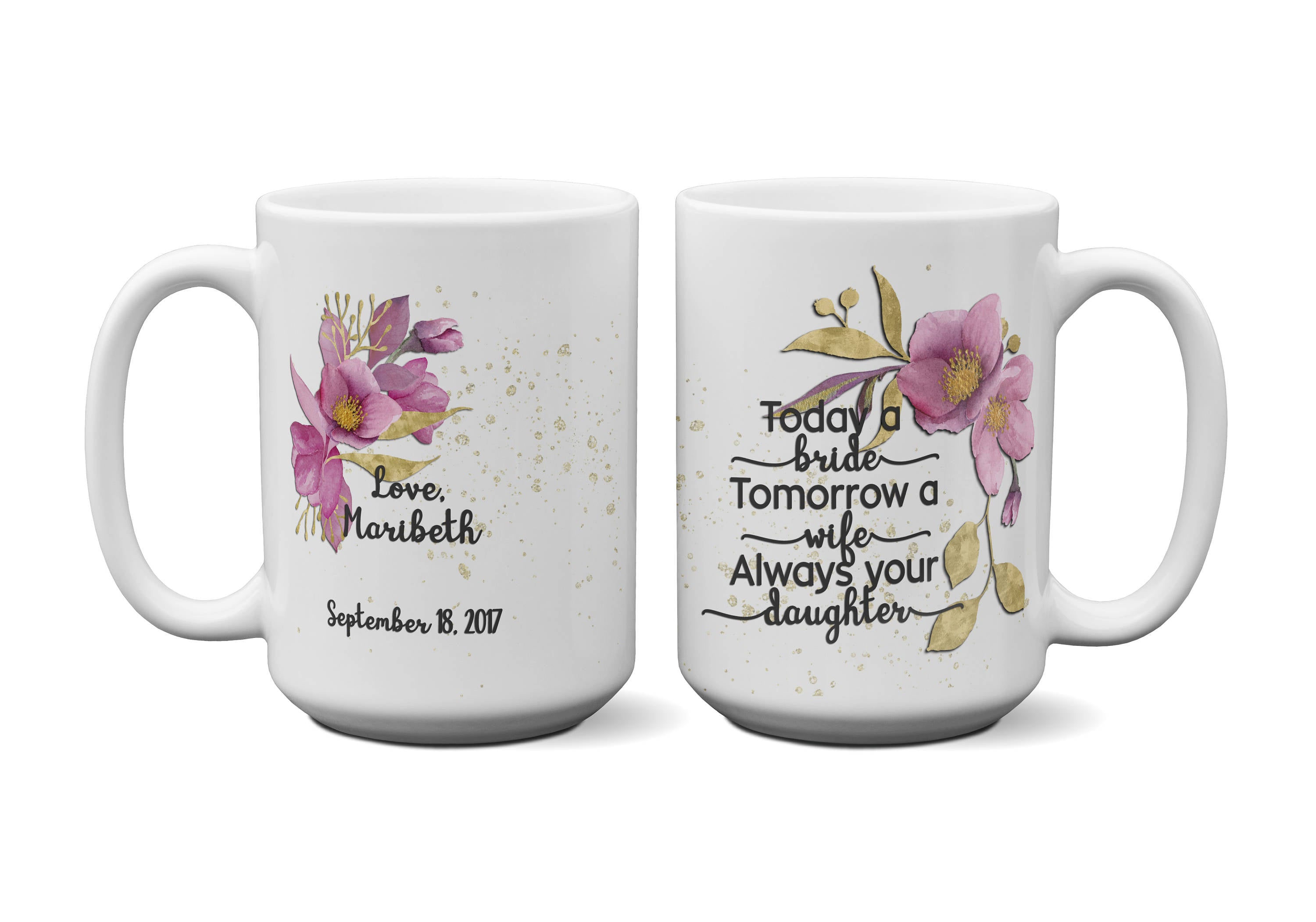 Personalized Thank You Wedding Gift from Daughter Today a Bride - Always your Daughter Photo Frame Coffee Mug Gift Set