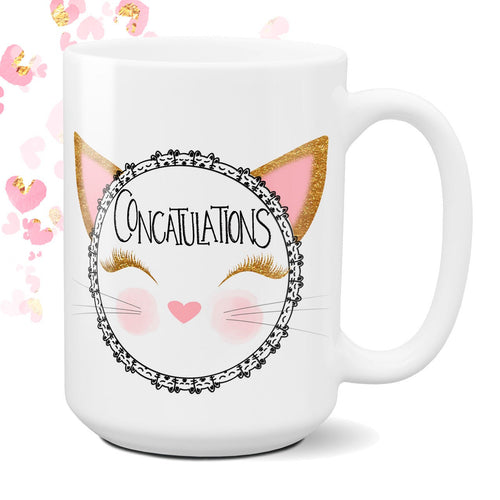 Concatulations Personalized Cat Theme Coffee Cup Birthday Gift Congratulations Graduation Gift