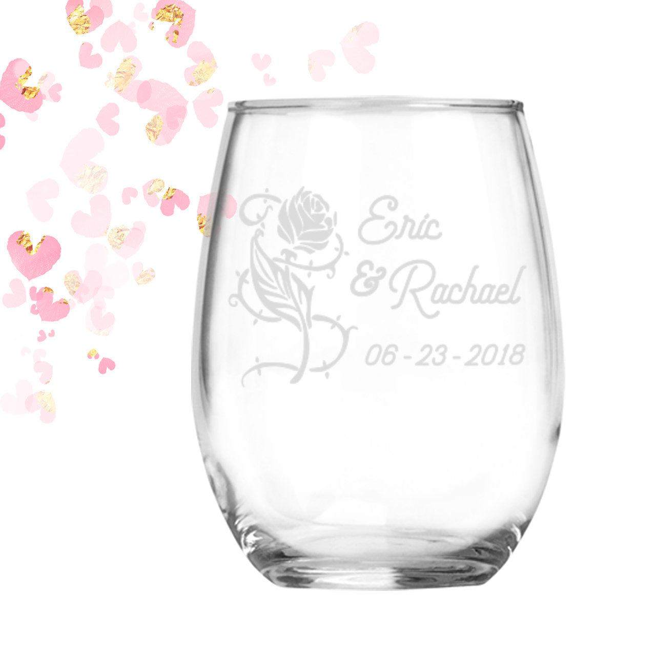 Personalized Luster Stemless Wine Glass set of TWO Custom Engraved  Iridescent Wine Glasses, Wine Set Gift, Couples Anniversary Gift 