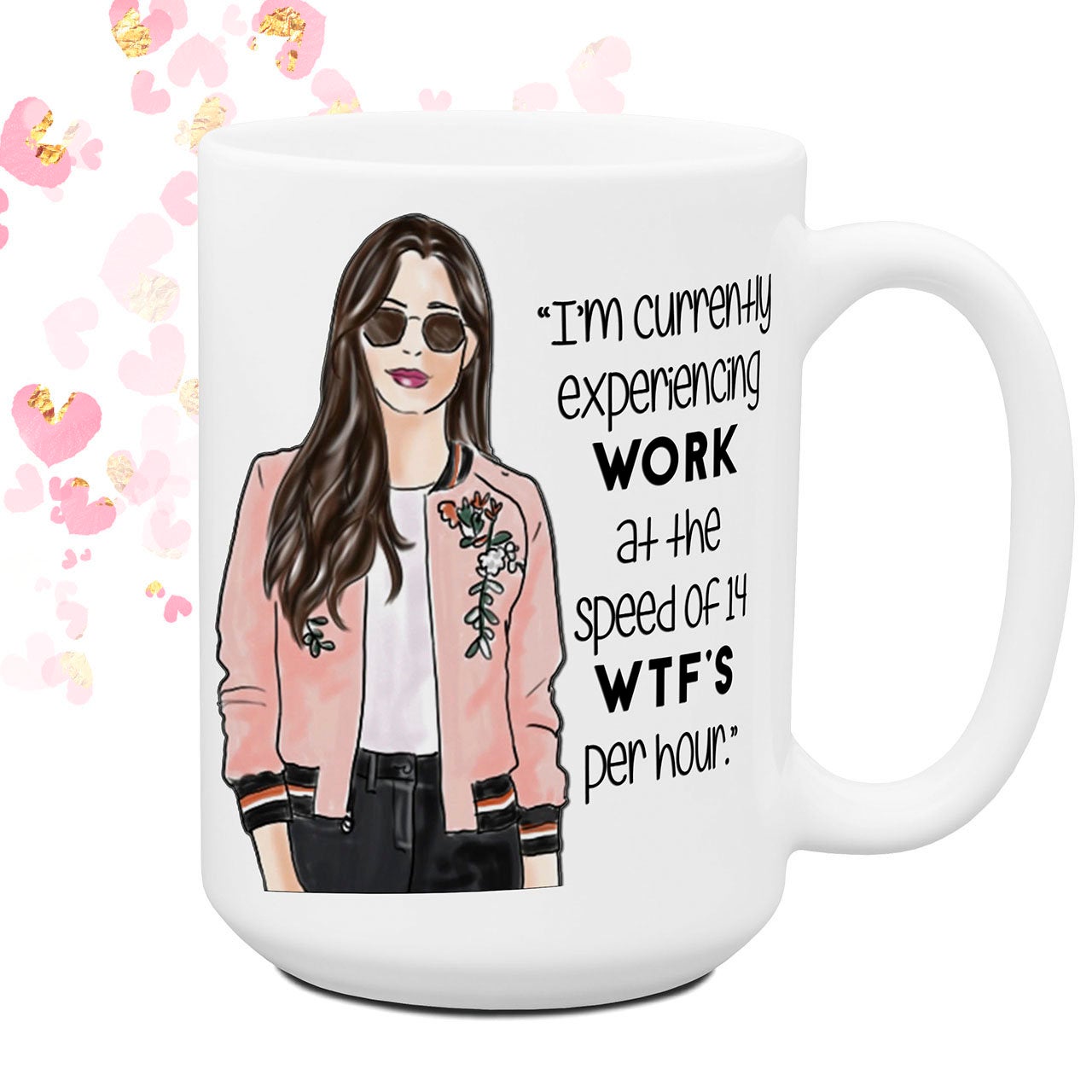 Experiencing Work at 14 WTF's per hour Coffee Mug Office Theme Cup Funny Coworker Gift Ideas Gift for Her