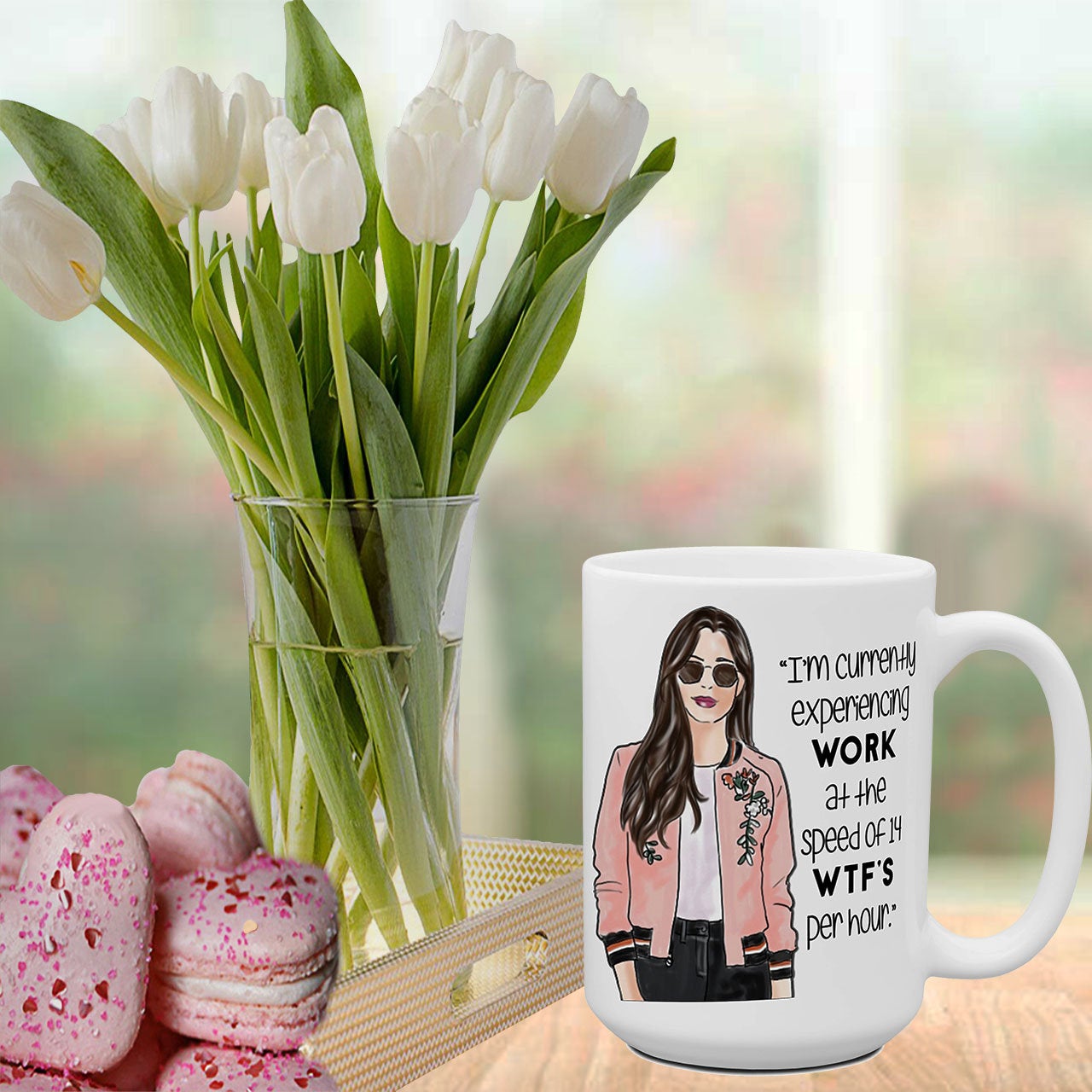 Experiencing Work at 14 WTF's per hour Coffee Mug Office Theme Cup Funny  Coworker Gift Ideas Gift for Her