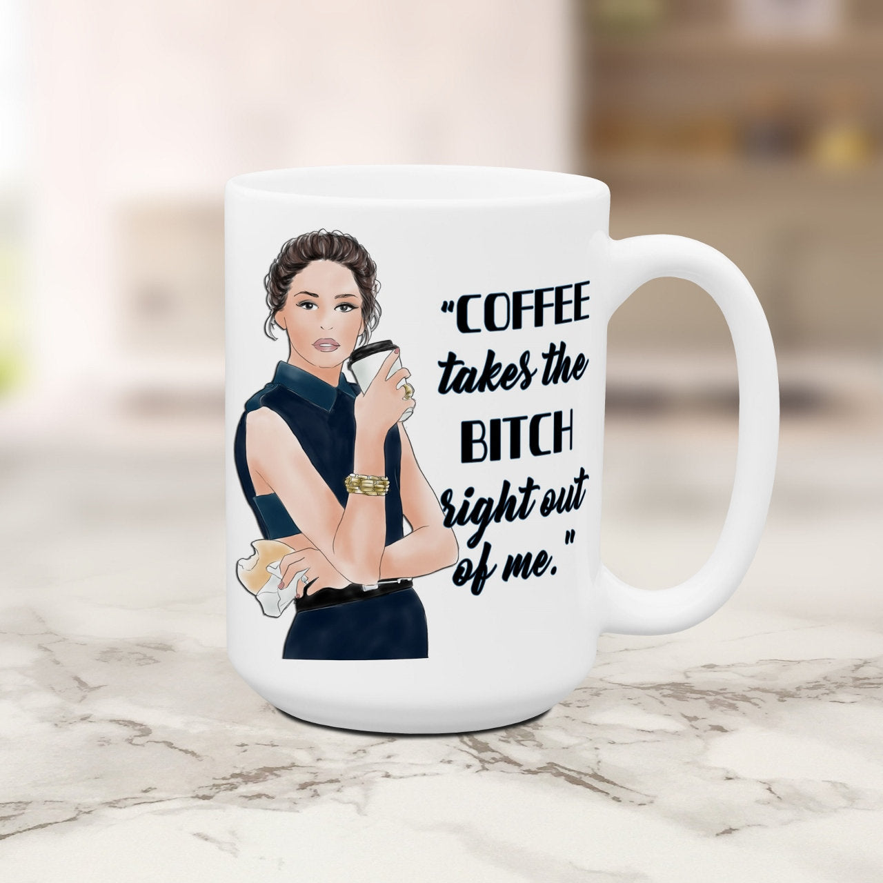Office Coffee Cups Funny Sassy Attitude Mugs for Women Coffee Takes the Bitch Out of Me