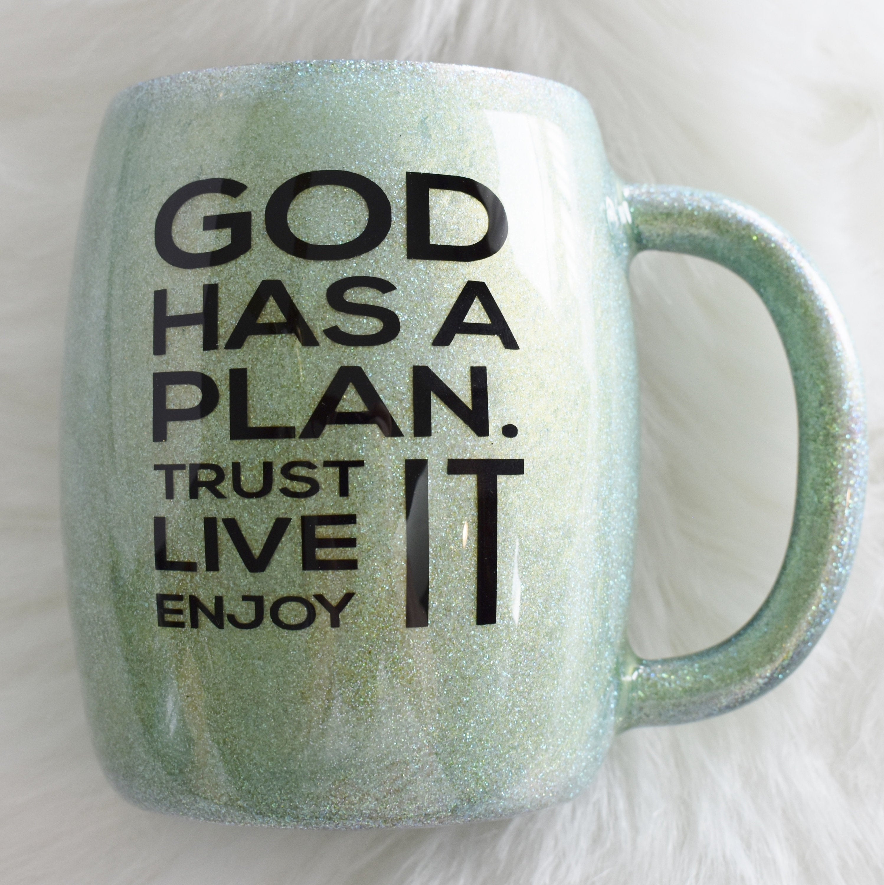 God Has a Plan RTS 14 oz Stainless Steel Coffee Mug Inspirational Theme Cup Birthday Gift for Her