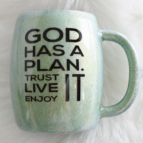 God Has a Plan RTS 14 oz Stainless Steel Coffee Mug Inspirational Theme Cup Birthday Gift for Her