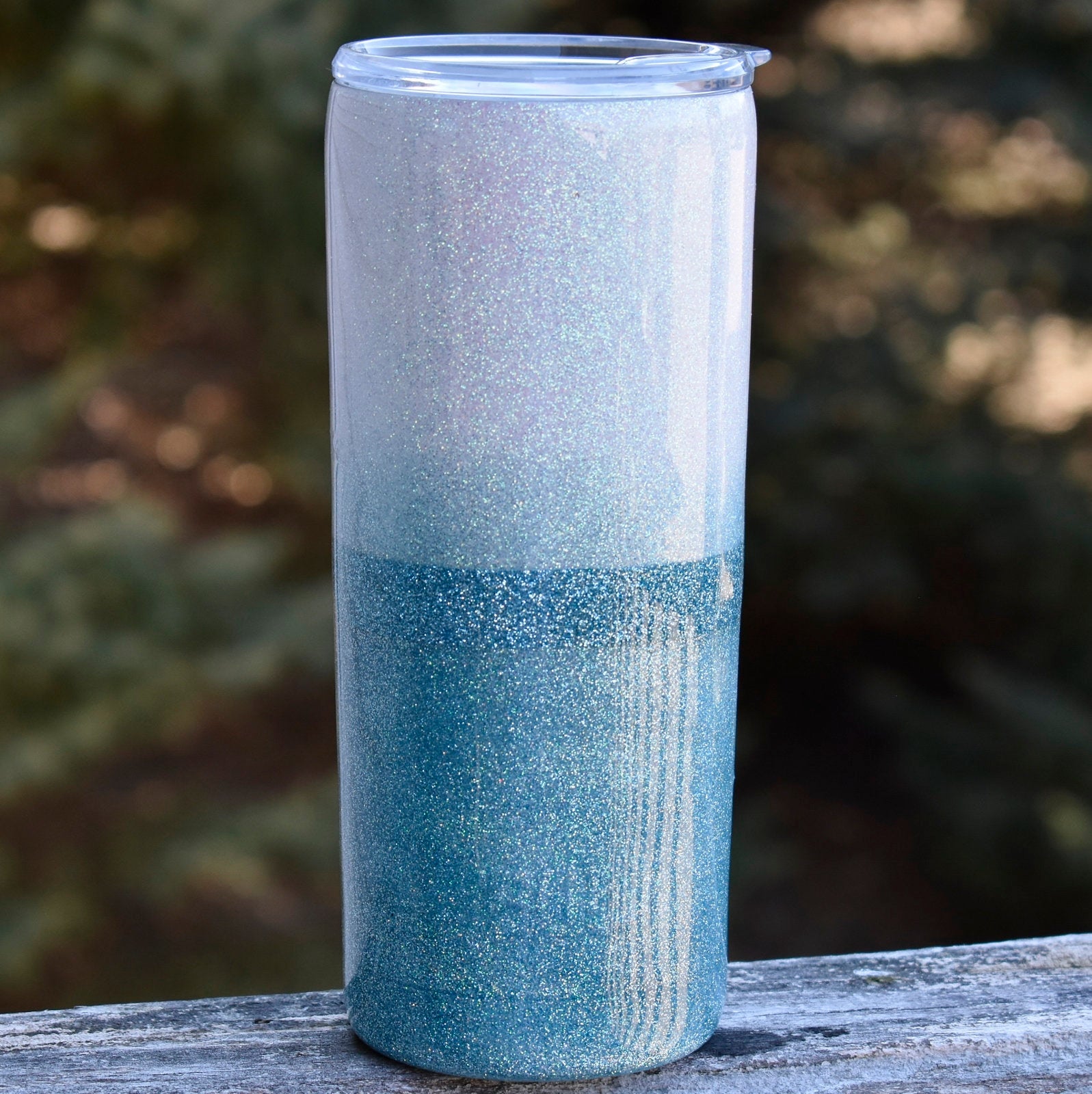 Ombre Silver and Pink Glitter 20 oz. Skinny Tumbler – RTS Blanks