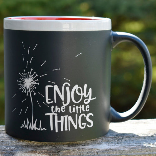 Dandelion Design Enjoy the Little Things 22 oz Coffee Mug Outdoor Lover Gift Camper Mug Camping Gift for Her