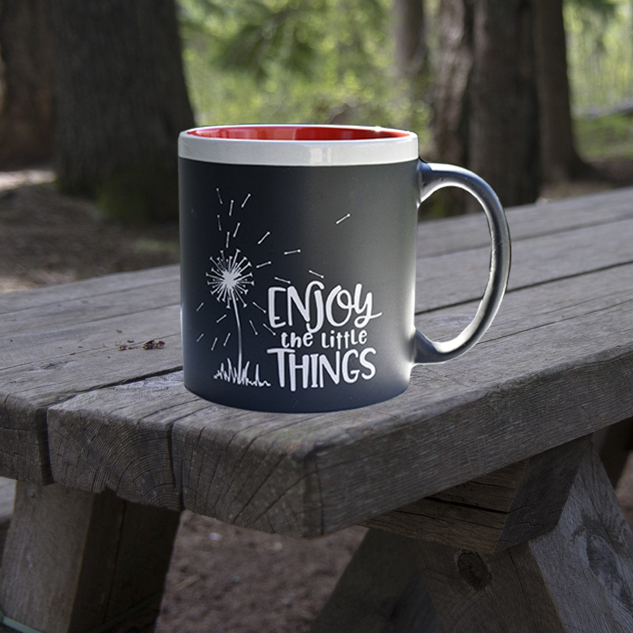 Dandelion Design Enjoy the Little Things 22 oz Coffee Mug Outdoor Lover Gift Camper Mug Camping Gift for Her