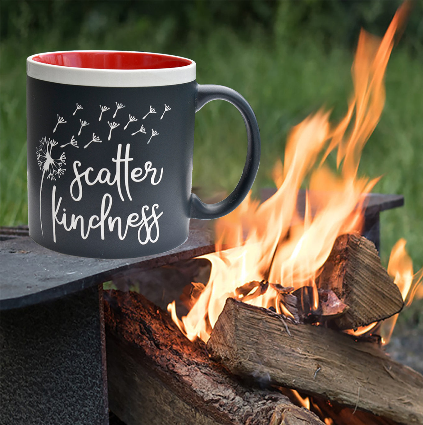 Scatter Kindness 22 oz Coffee Mug Jumbo Message Mug Gift for Her Dandelions Theme