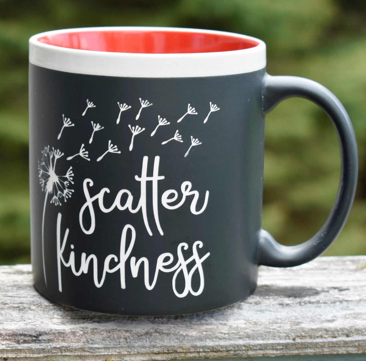 Scatter Kindness 22 oz Coffee Mug Jumbo Message Mug Gift for Her Dandelions Theme