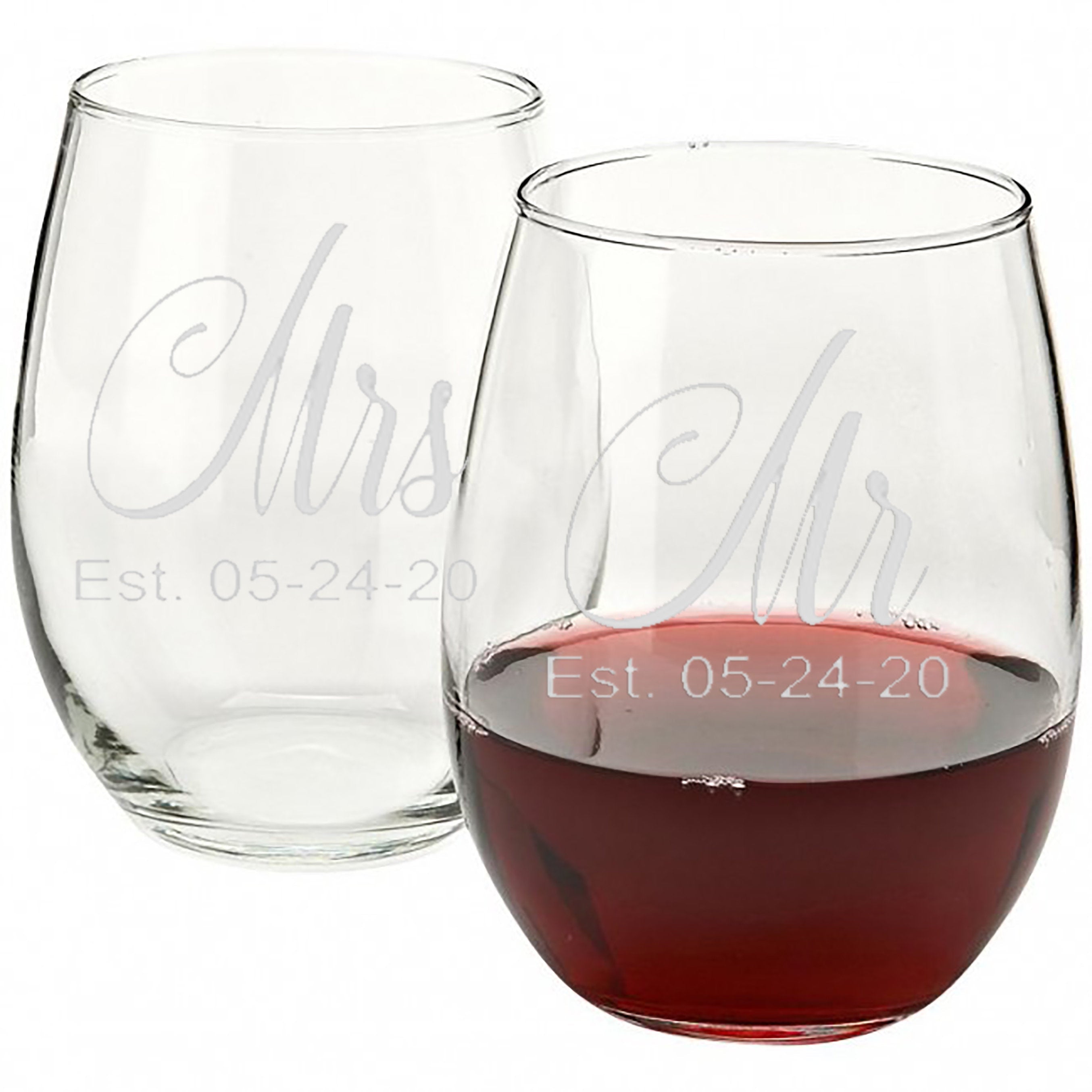 Mr Mrs Stemless Wine glass set, Mr and Mrs, Wedding glasses, Wedding Wine glasses, Mr and Mrs Gift, Mr Mrs glasses, couples wedding gift