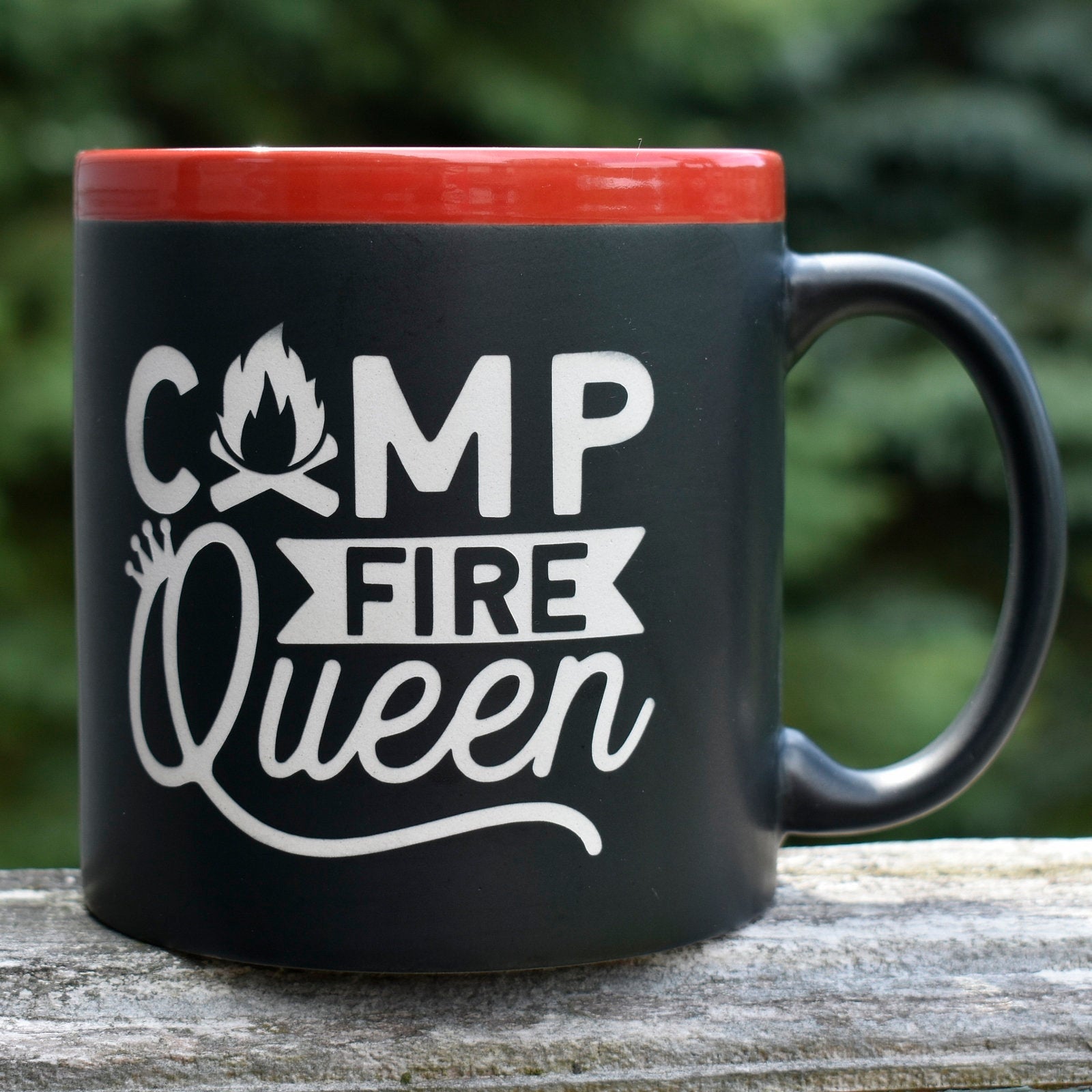 Campfire King Queen 22 oz Coffee Mug Outdoor Lover Gift Camp Coffee Cup Camping Couple Gift