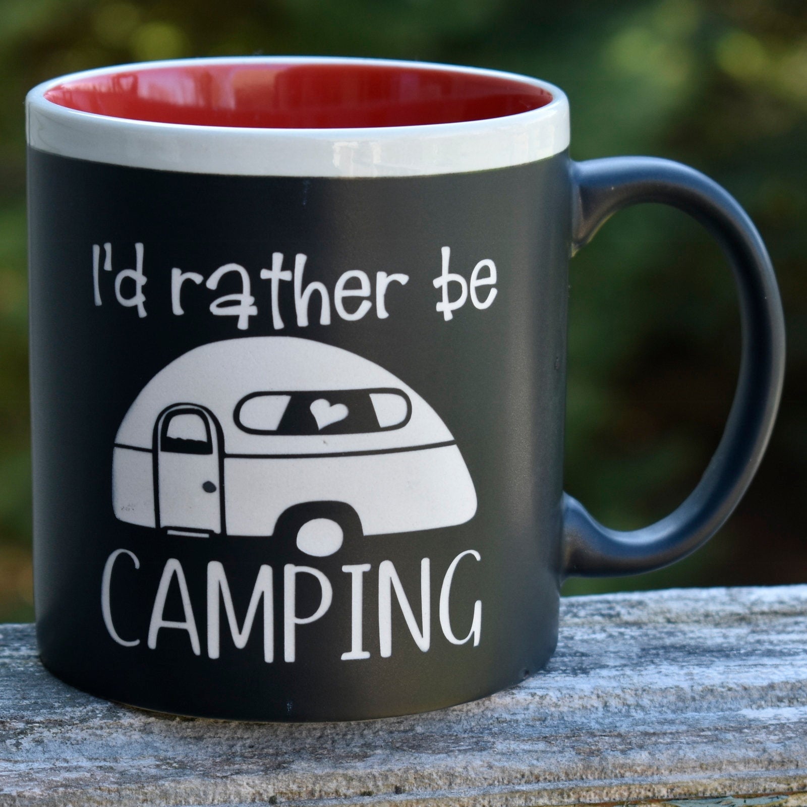 Jumbo Chalkboard I'd Rather Be Camping Coffee Mug | Message Coffee Mug | Outdoor Lover Gift | Camp Coffee Cup | Camper Gift | Camping Gift