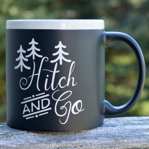 Jumbo Chalkboard Hitch and Go Camping Coffee Mug | Camping Coffee Mug | Outdoor Lover Gift | Camp Coffee Cup | Camper Gift | Camping Gift