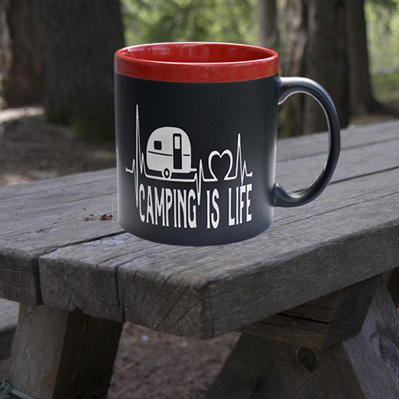 Camping is Life Camper Lifeline 22 oz Coffee Mug Outdoor Lover Gift for Him