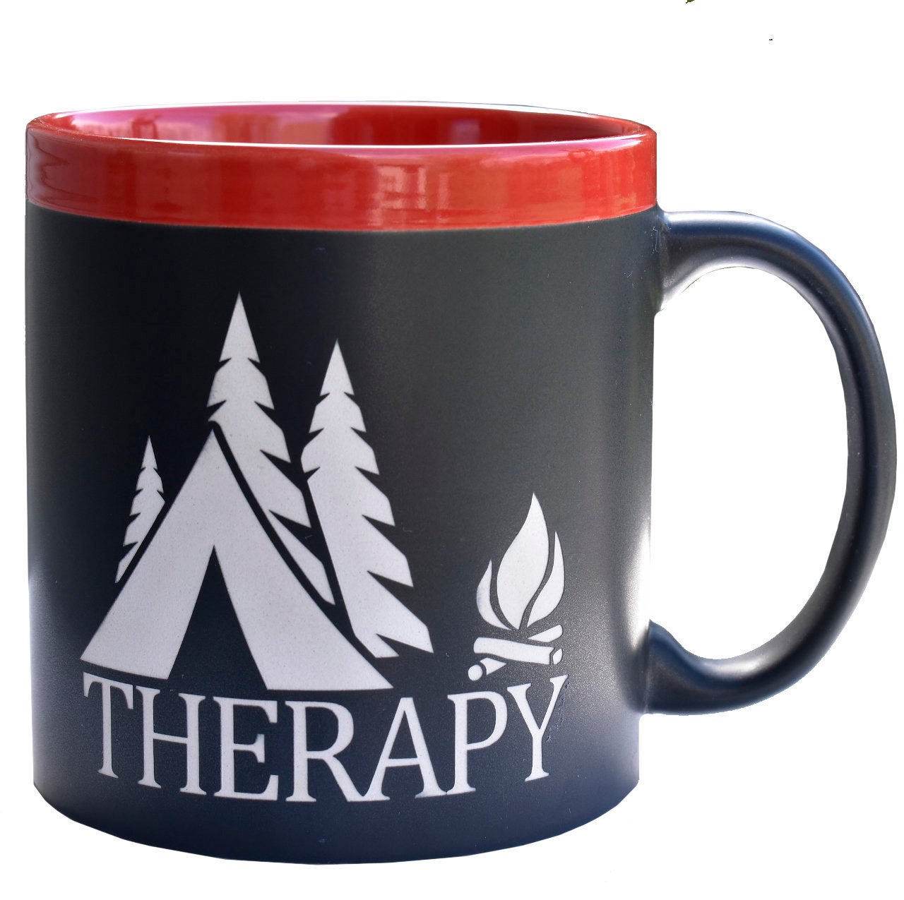 Camping is Therapy 22 oz Coffee Mug Tent Camping Outdoor Lover Gift Coffee Cup