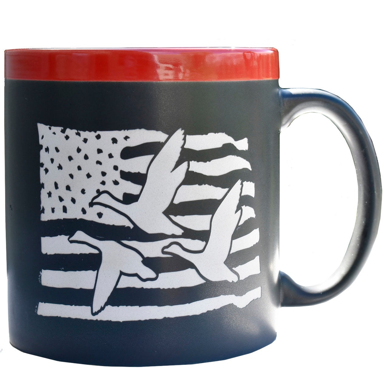 USA Flag with Ducks 22 oz Coffee Mug Outdoor Lover Gift Duck Hunter Gift for Dad