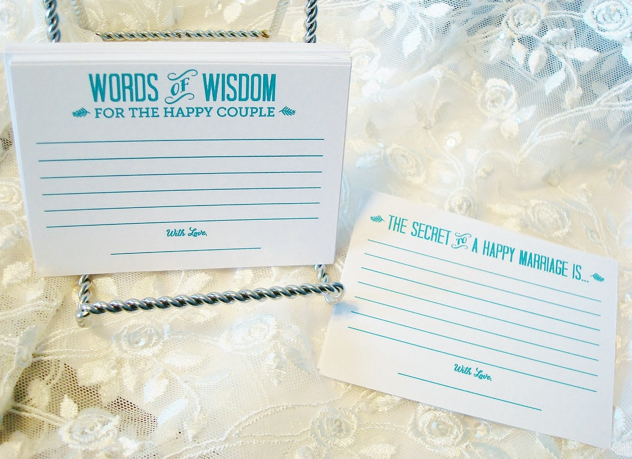 Tiffany Blue Alternative Wedding Guest Book set of 36 Marriage Advice Cards