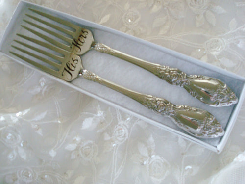 Bridal Shower Cake Fork Set Gift Wedding Couple Gift His and Hers Gift Anniversary